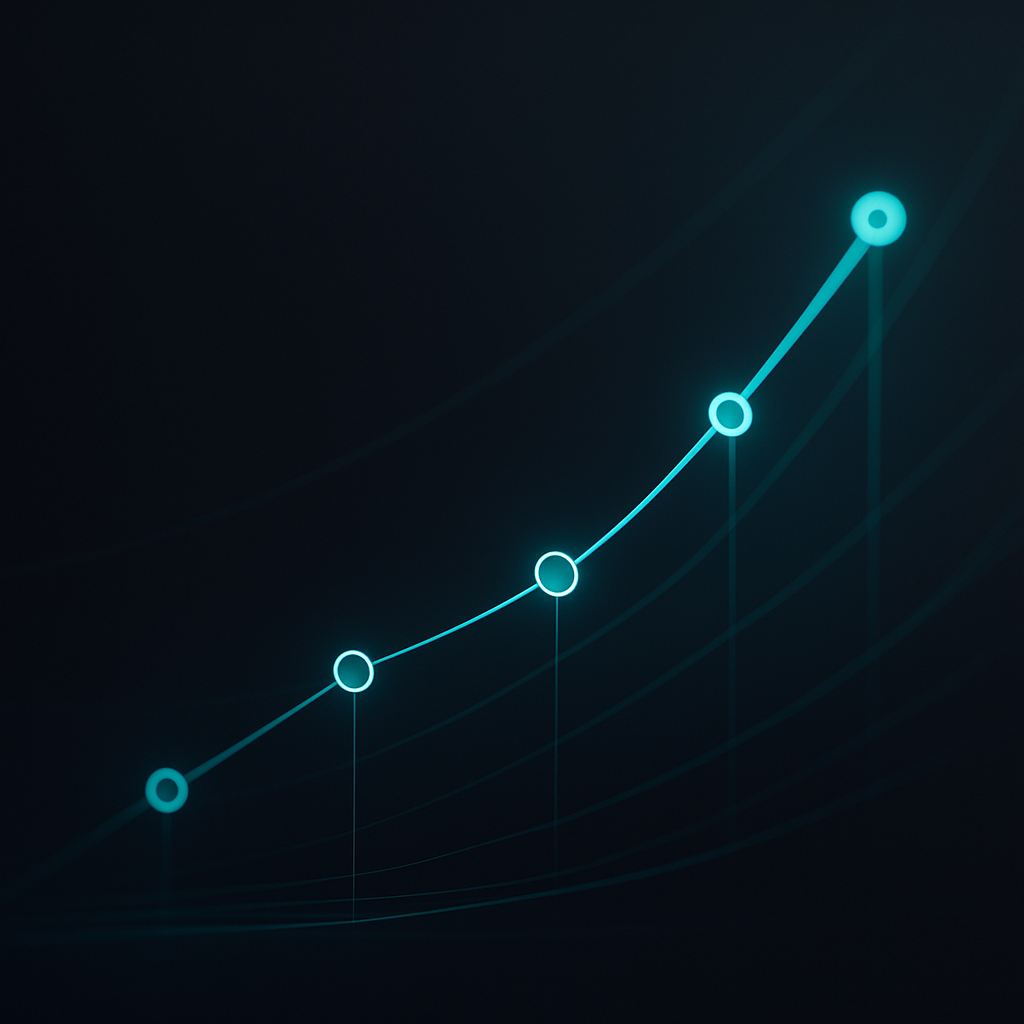 Abstract visualization of an upward business growth trend